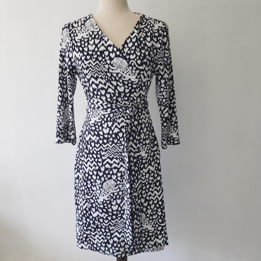 Persifor  Purple/White Wrap Dress, sM